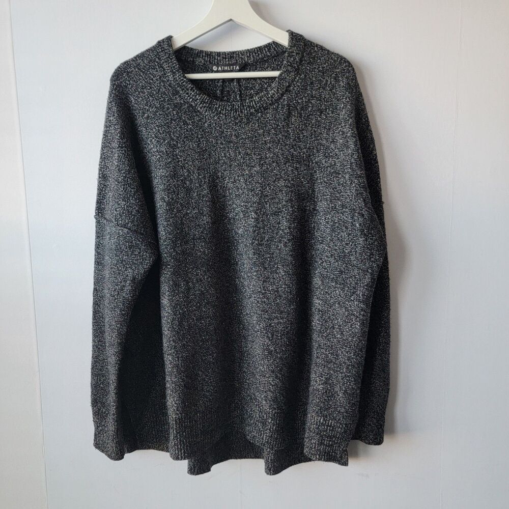 athleta women's Perspective Wool Cashmere Crew neck size L cozy Relaxed